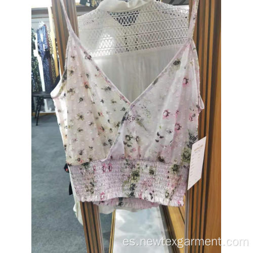 Top con estampado de volantes y blusa